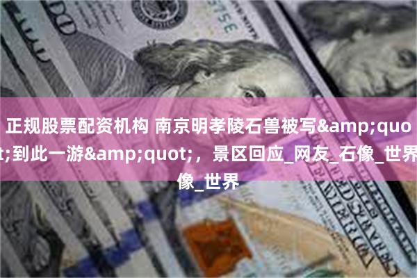 正规股票配资机构 南京明孝陵石兽被写&quot;到此一游&quot;，景区回应_网友_石像_世界
