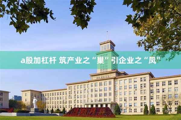 a股加杠杆 筑产业之“巢”引企业之“凤”