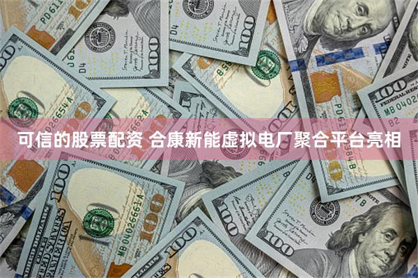 可信的股票配资 合康新能虚拟电厂聚合平台亮相
